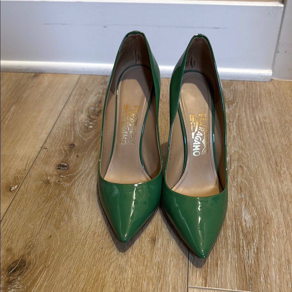 Salvatore Ferragamo Green Stiletto Heels